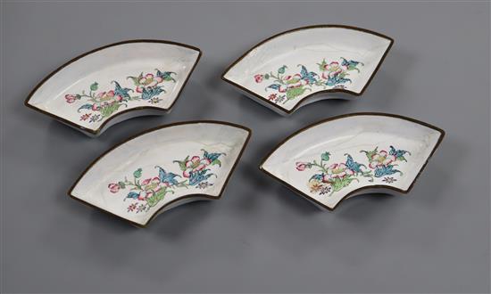 A set of four 19th century Chinese Canton enamel dishes